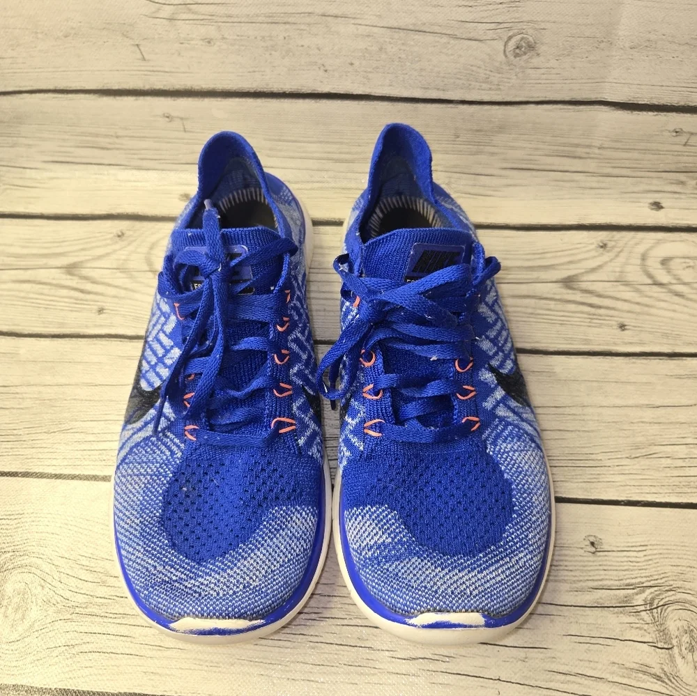 Nike Free 4.0 Flyknit Women's Size 8.5 Running Shoes Racer Blue